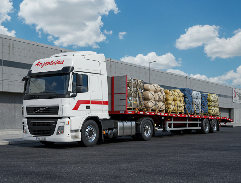 Sider ya cargado con mercadería diversa mediante montacargas