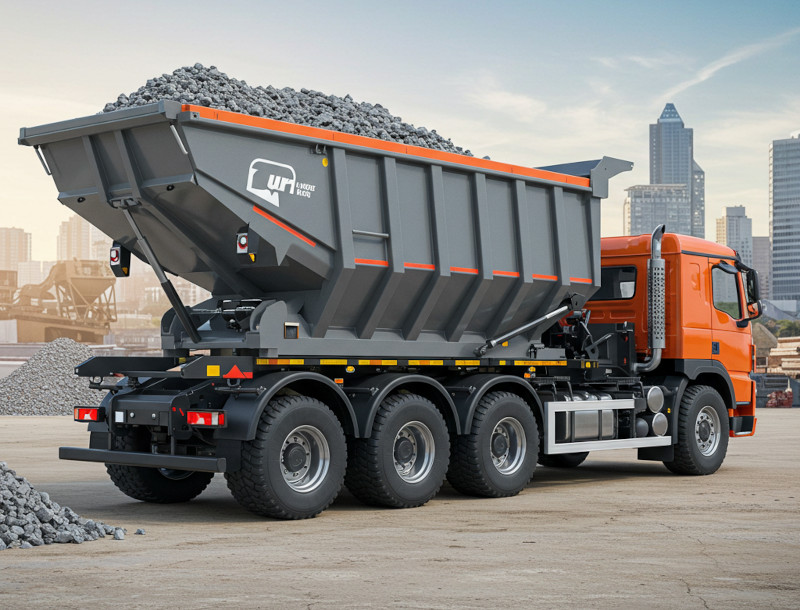 Tolva de acero al carbón con material granular con sistema neumático